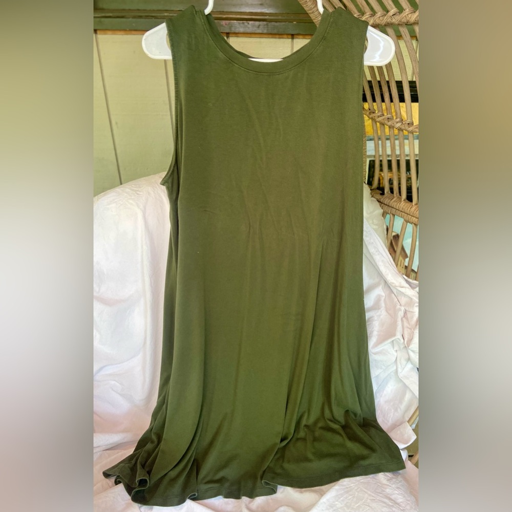 Time and Tru Olive Green Sleeveless Dress XXL